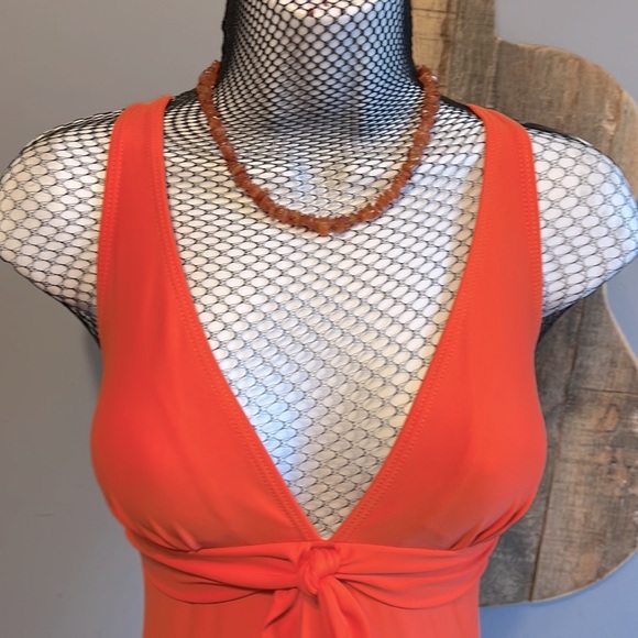 Mami Couture orange one piece swimsuit small (6-8) - Picture 5 of 13